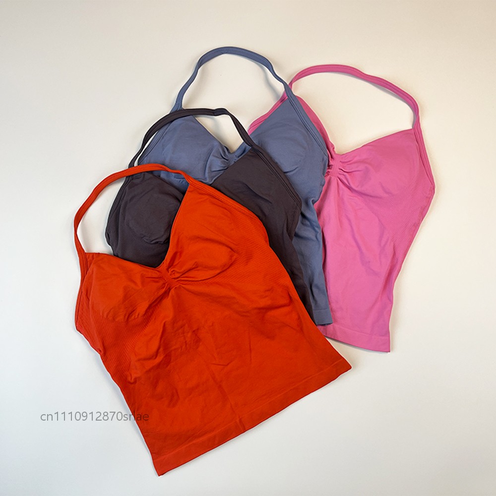 Yoga Fitness Tapis - Women's Seamless Halter Strappy Yoga Tank