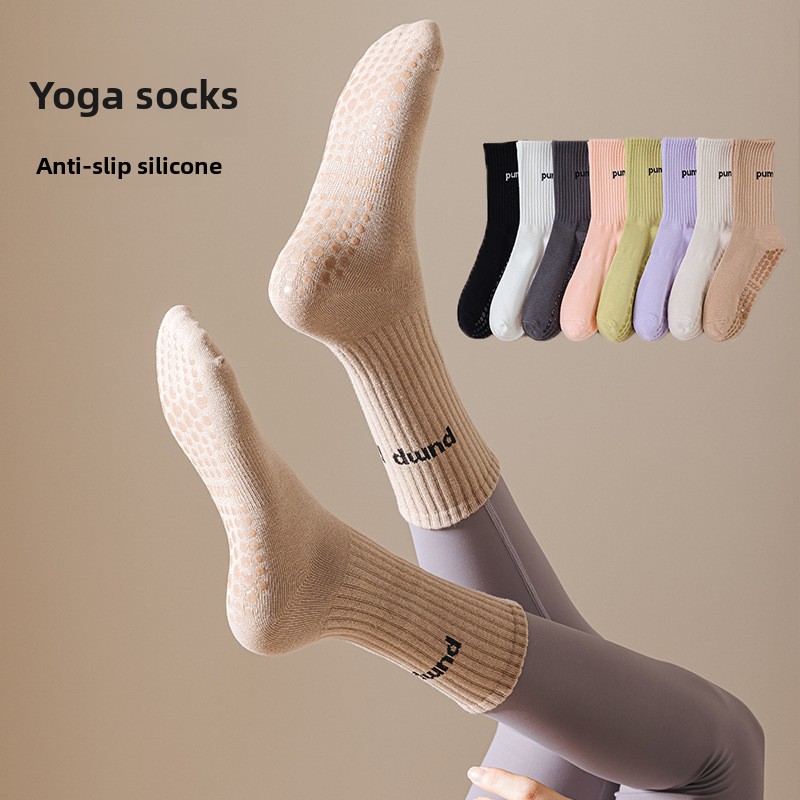 Women Mid Tube Yoga Socks Anti - Yoga Fitness Youtube ulasan dan harga