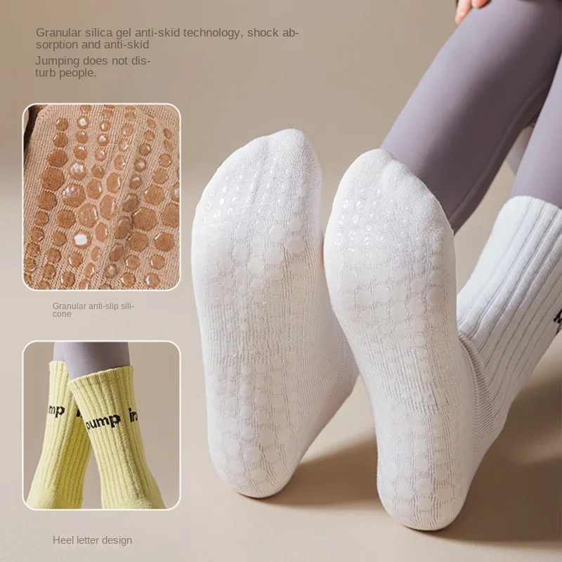 Women Mid Tube Yoga Socks Anti - Yoga Fitness Youtube ulasan dan harga