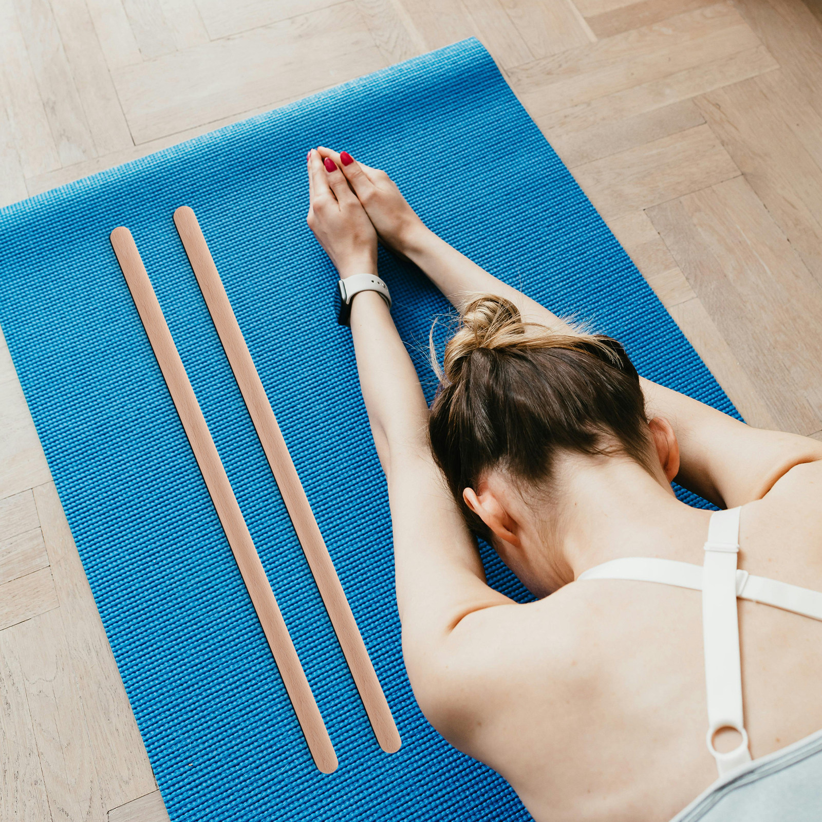 2Pcs Wooden Pilates Bar Open S - Yoga Fitness Bar ulasan dan harga