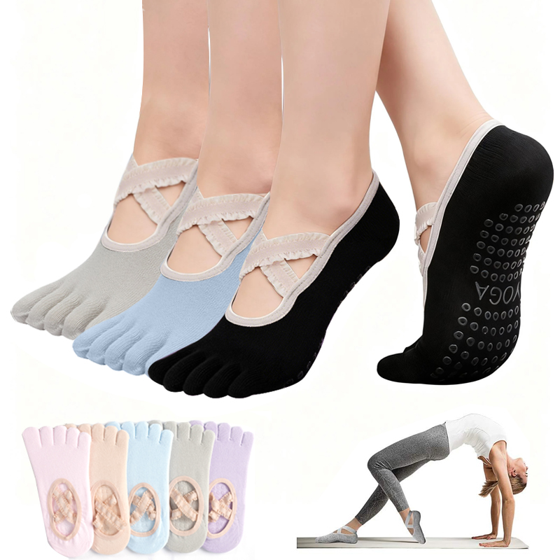 Ladies Non-Slip Pilates Socks  - Yoga Fitness Women ulasan dan harga