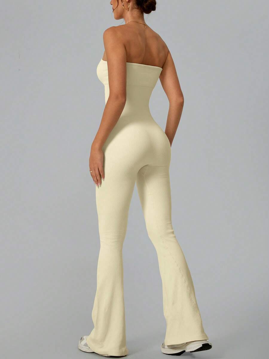 Solid Color Seamless Tube Top  - Yoga Fitness Youtube ulasan dan harga