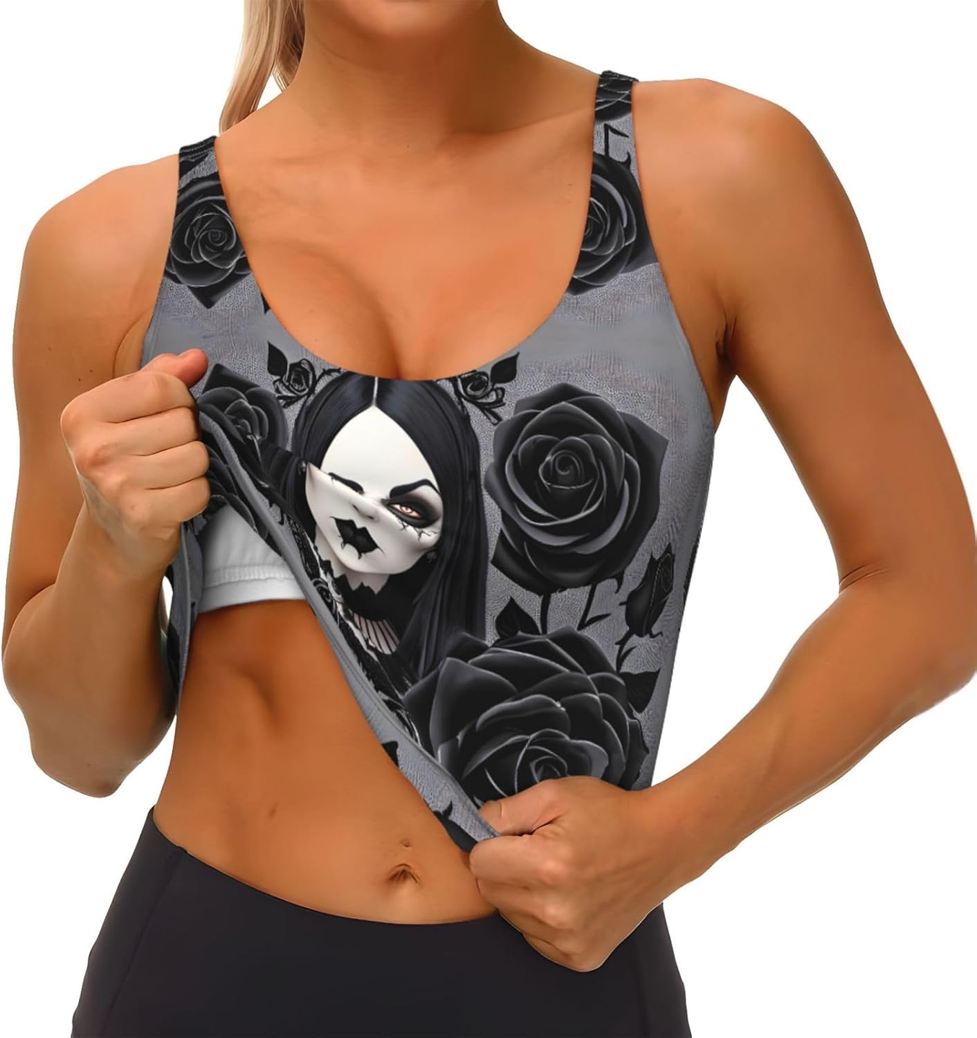gothic black roses Printed Wom - Yoga Fitness Women ulasan dan harga