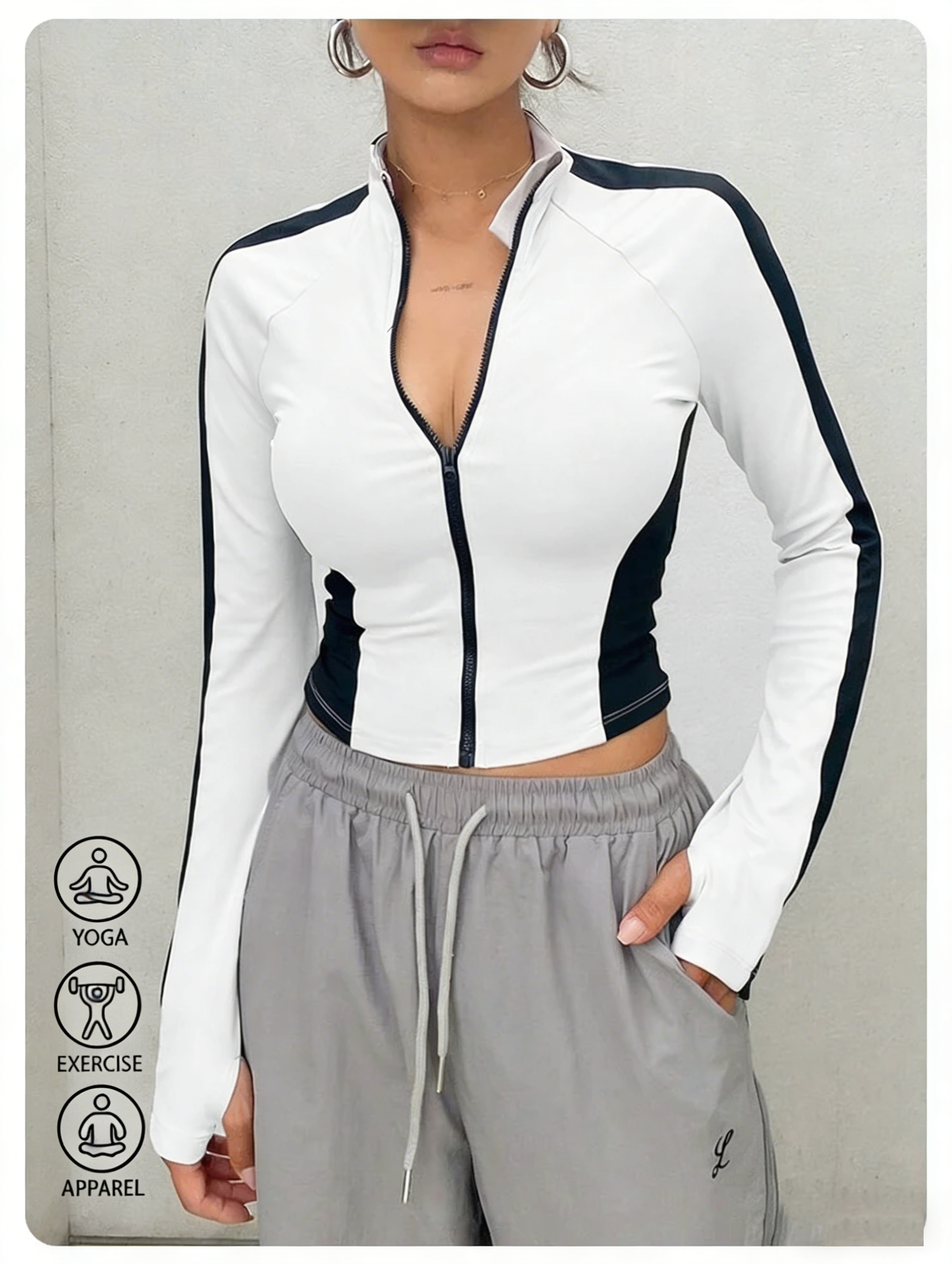 Yoga Clothes Stand Up Collar J - Yoga Fitness Women ulasan dan harga
