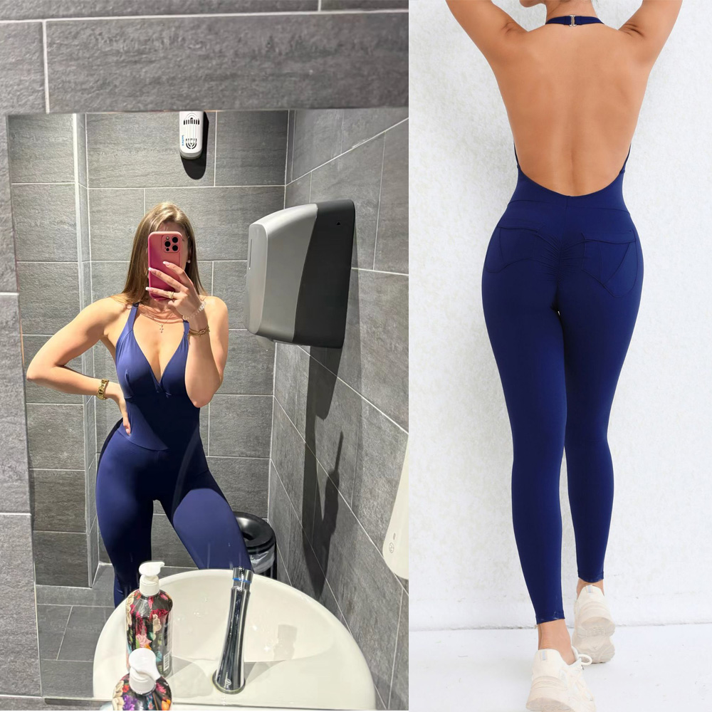 Pad Halter V Scrunch Romper Wo - Yoga Fitness Tapis ulasan dan harga
