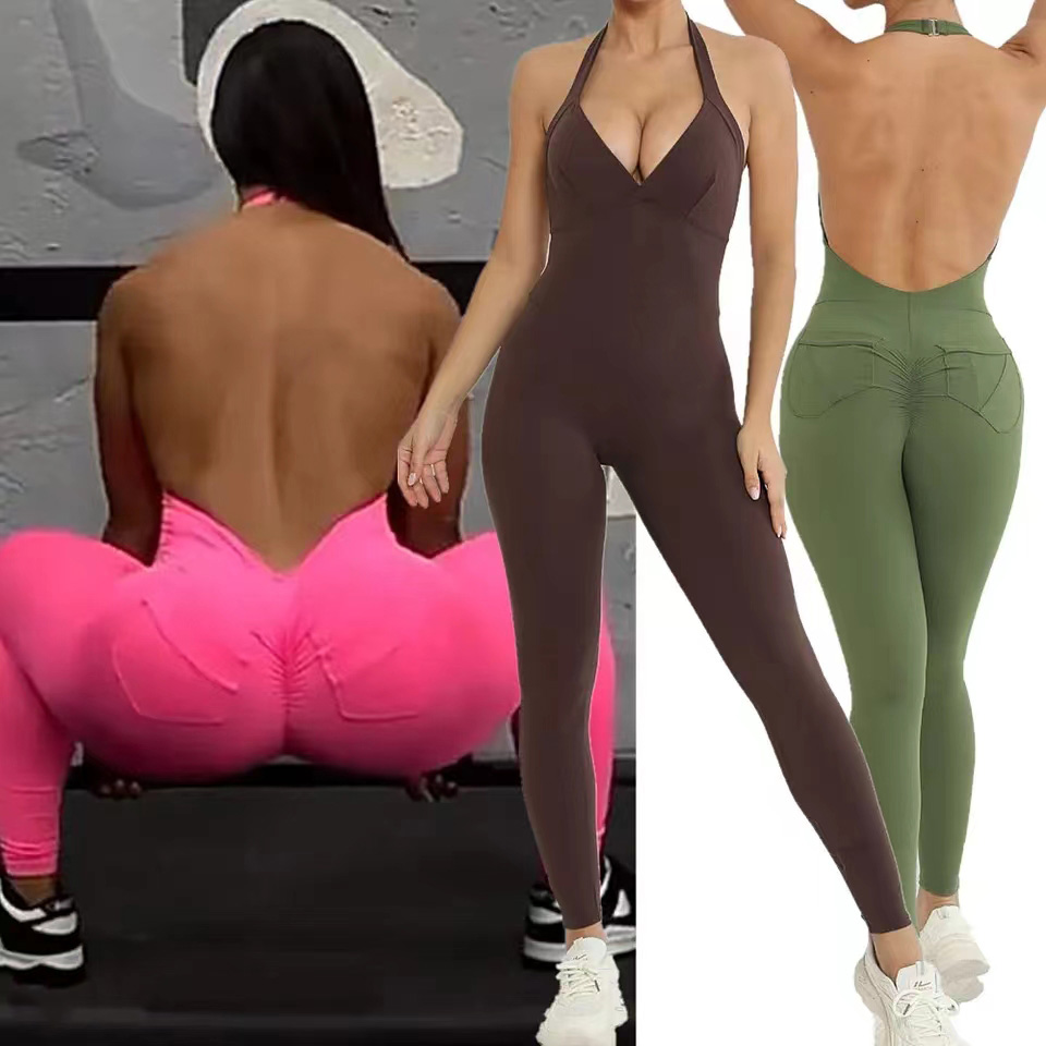 Pad Halter V Scrunch Romper Wo - Yoga Fitness Tapis ulasan dan harga