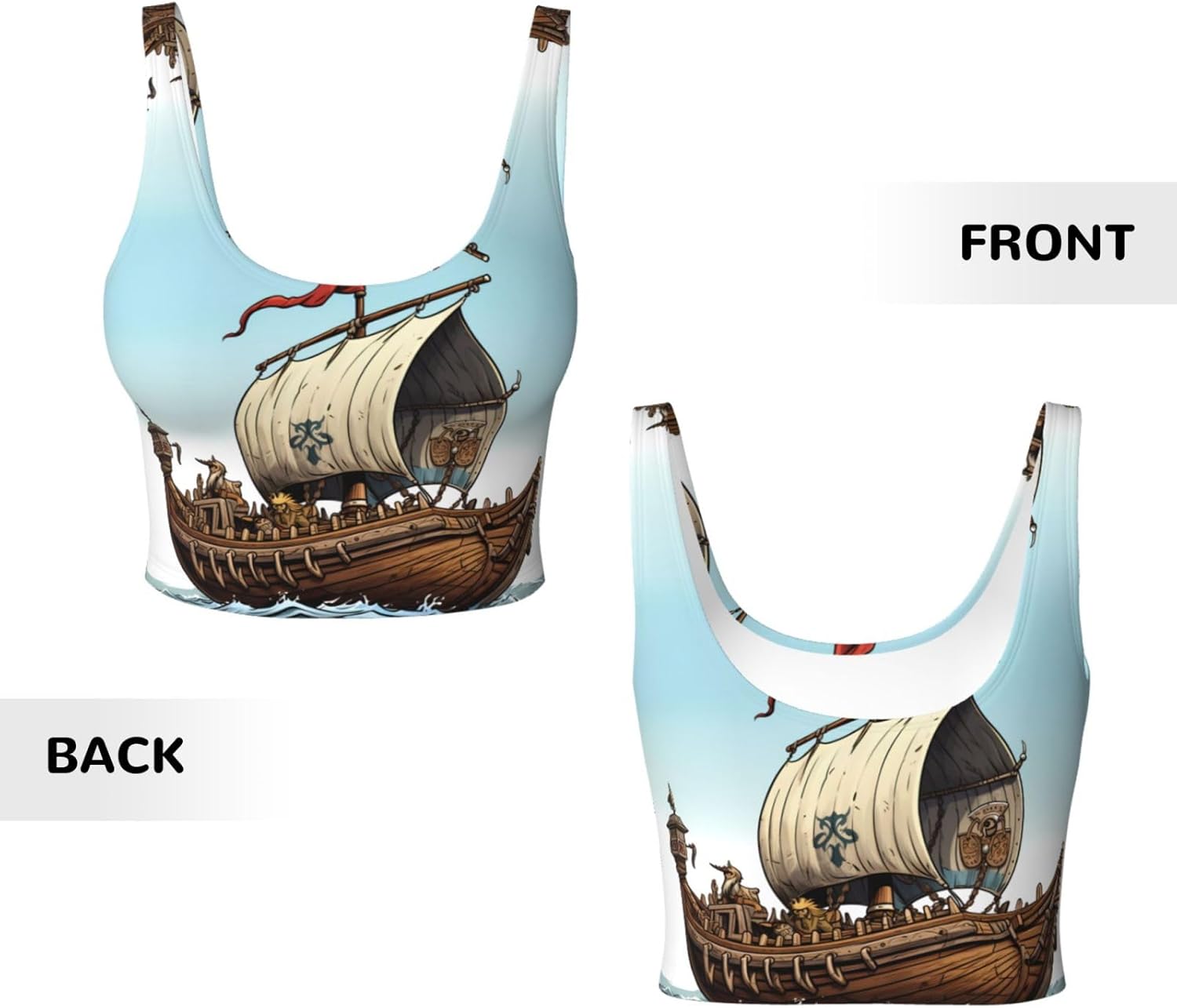 Cartoon Old Boat Prints Women' - Yoga Fitness Women ulasan dan harga