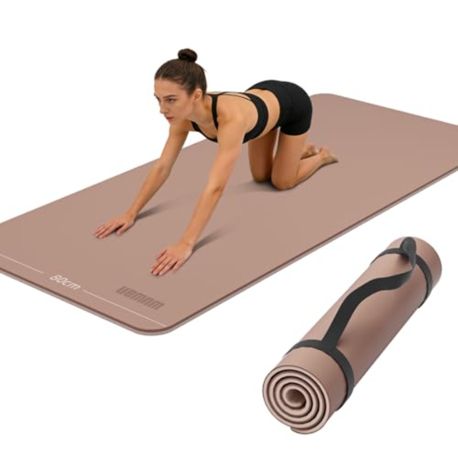 Wide Yoga Mat 80cm Non Slip Ex - Yoga Fitness Resiliation ulasan dan harga