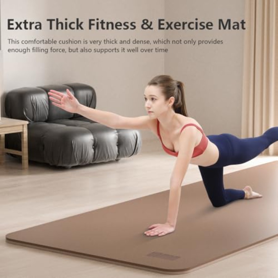 Wide Yoga Mat 80cm Non Slip Ex - Yoga Fitness Resiliation ulasan dan harga