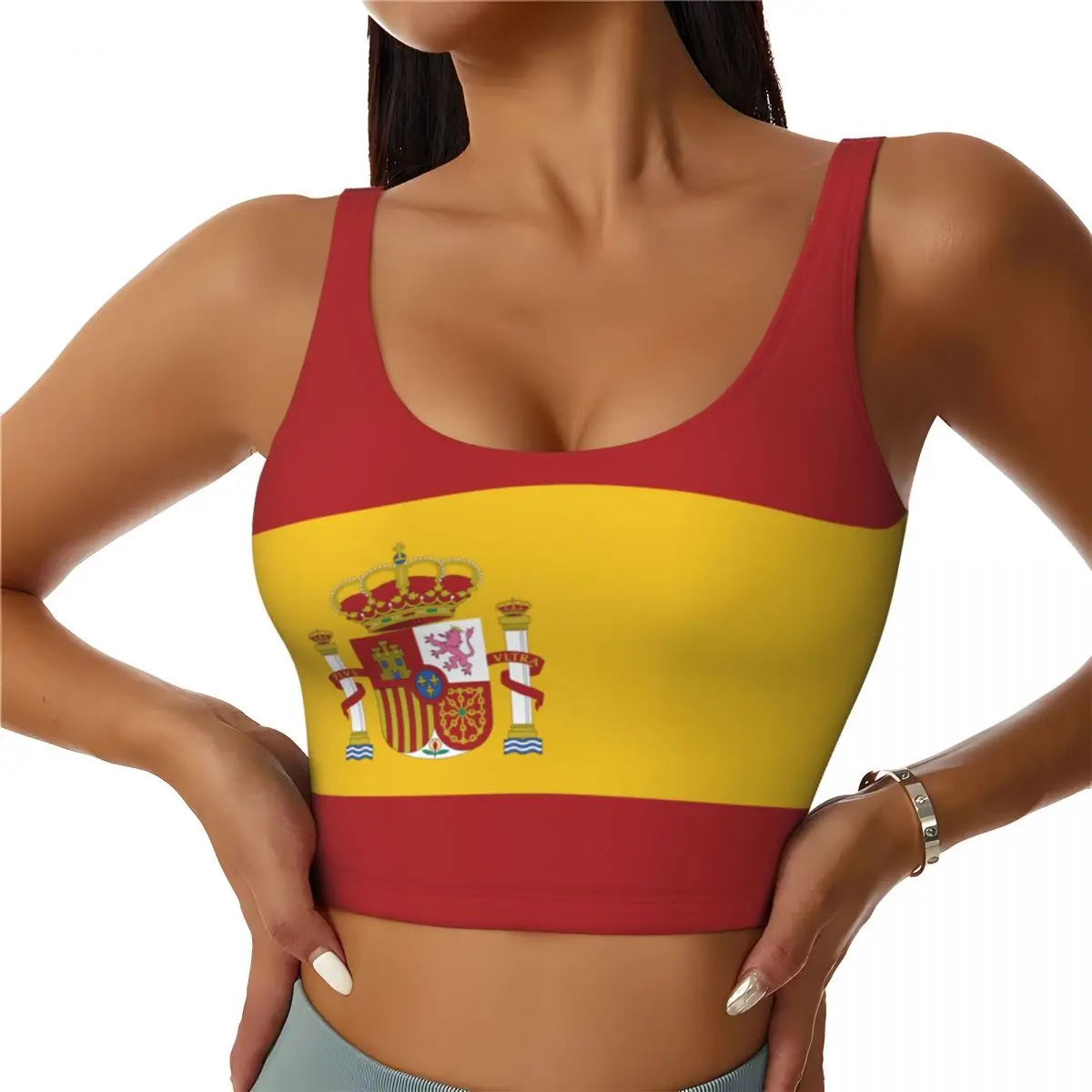 Spain Flag Basic Tops Women Sa - Yoga Fitness Women ulasan dan harga