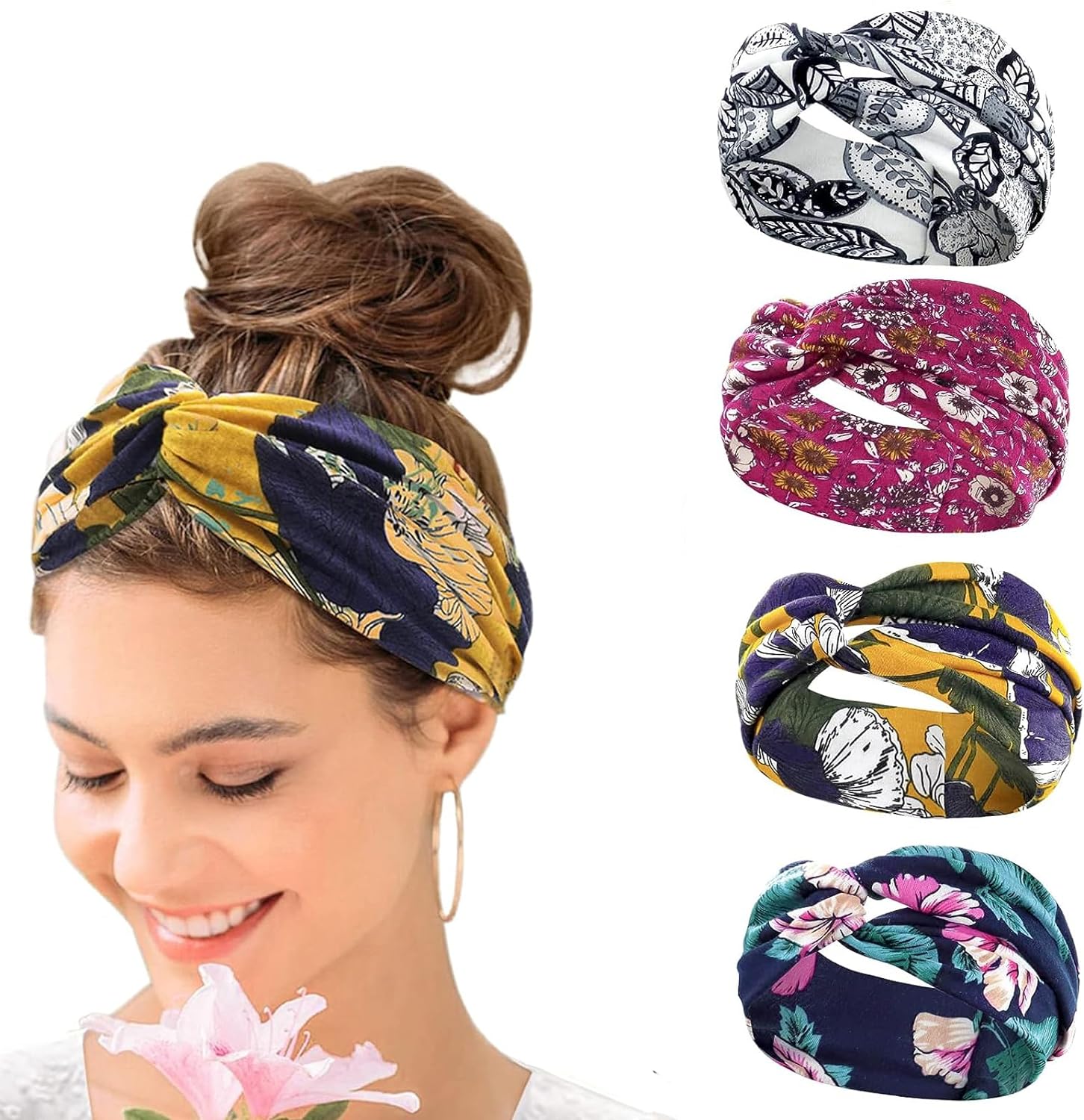 4 Pcs Boho Headbands for Women - Yoga Fitness Girl ulasan dan harga